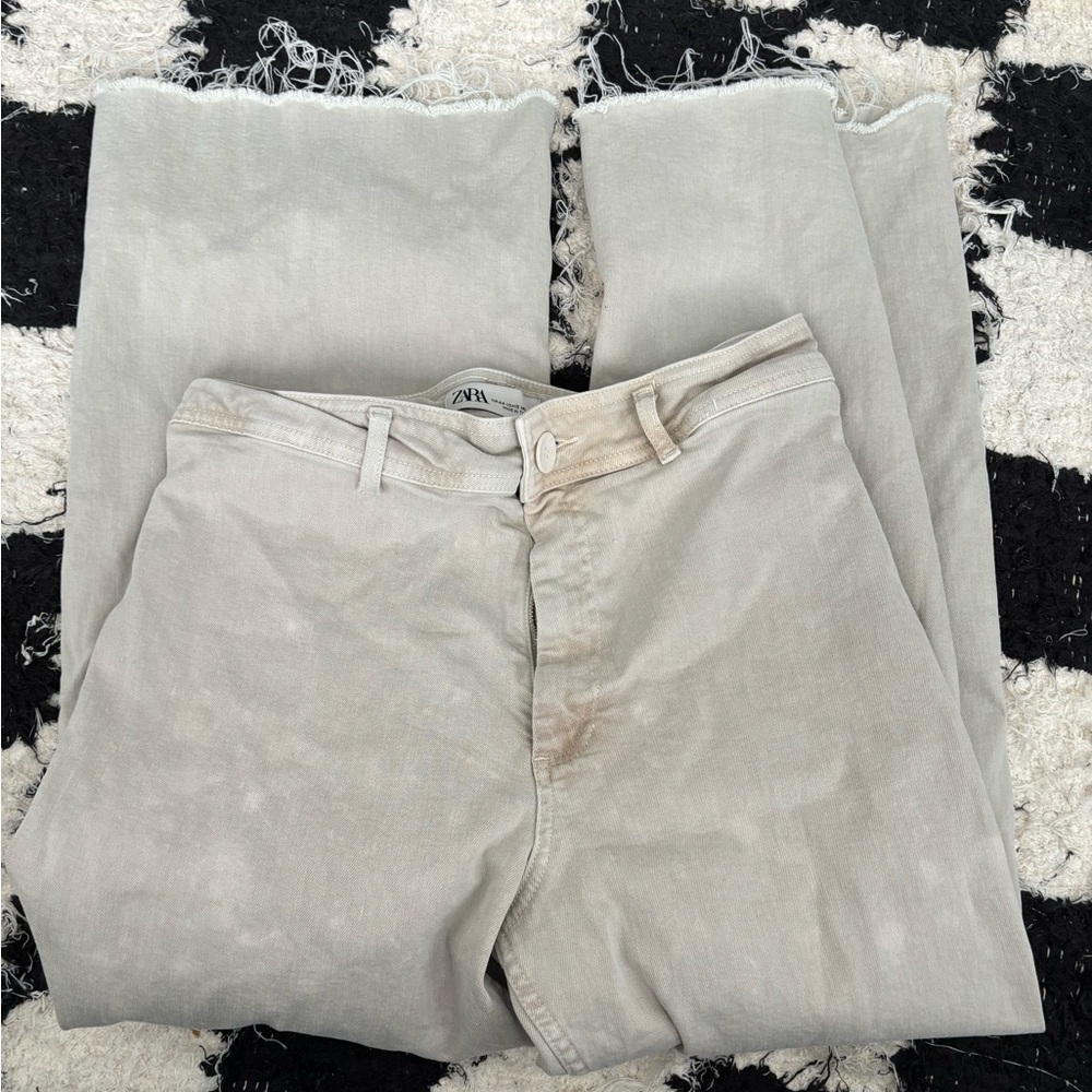stone washed zara marine wide leg jeans